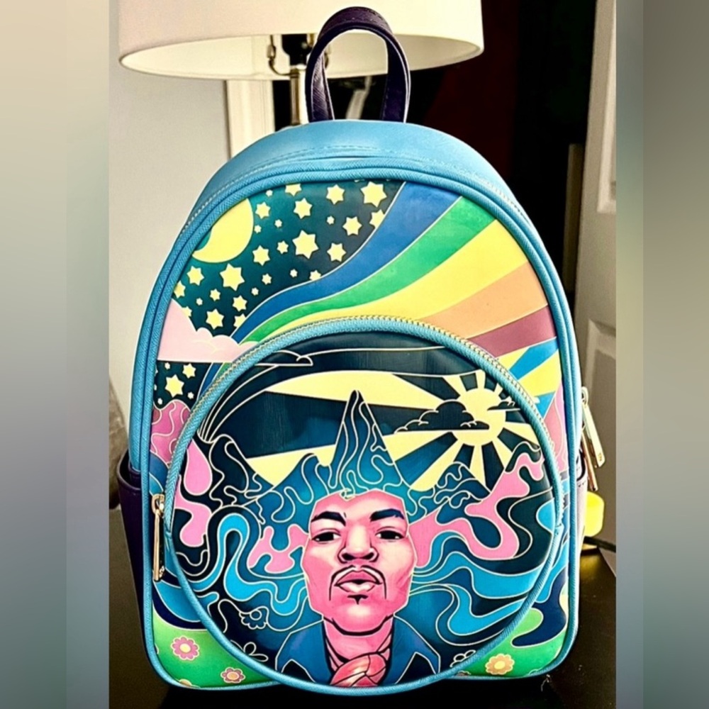 LOUNGEFLY Glow In the Dark Backpack. Jimi Hendrix Psychedelic Backpack